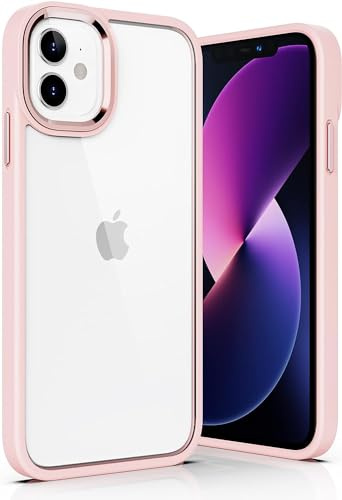 ULAK für iPhone 12 Hülle und iPhone 12 Pro Hülle 6,1 Zoll - Rosa | Durchsichtig [Anti-Gelb] Clear Schutzhülle Bunte Handyhülle TPU Bumper Transparent Stoßfest Case Cover für iPhone 12/12 Pro