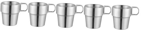 BESPORTBLE 5st Klappbarer Wasserbecher Aus Edelstahl 304 Campingbecher Aus Stahl Tragbarer Wasserbecher Trinkbecher Für Den Außenbereich Kaffeetassen Lagerpokal Rostfreier Stahl Silver