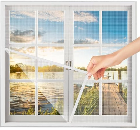 Fliegengitter für Dachfenster zum Schieben 115x160cm Weiß Fliegengitter Dachfenster Rollo Fliegenrollo für Fenster Fensternetz Insektenschutz