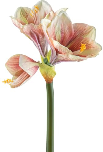 CREATIV green Amaryllis 68cm in rosa I künstlich mit naturgetreuen Blüten I hochwertige & stilvolle Real Touch Kunst-Amaryllis I ideal als Indoor- oder Weihnachtsdeko