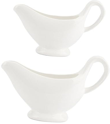 Ciieeo Lot De 2 Saucières En Céramique Récipients Pour Sauces Pichets Individuels Pour Vomir Accessoires De Cuisine Lavables Au Lave-vaisselle