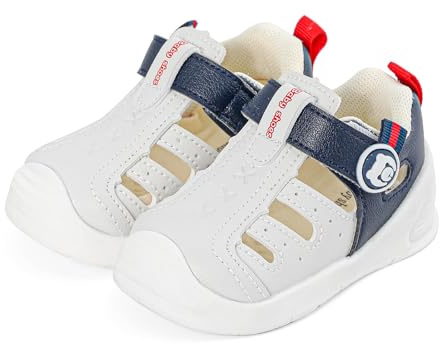 MK MATT KEELY Sandali Neonato Estive Scarpe Primi Passi Traspirante Bambino Sandali Punta Chiusa con Suole Gomma Antiscivolo,Marina,EU 20(CN 17)