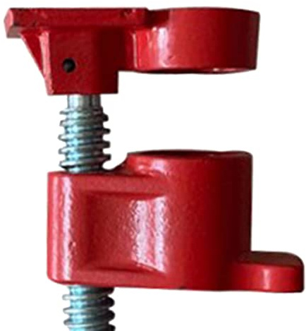 2 Pcs 3/4 Pipe Clamp Fixture Heavy Duty Hand Crank Ergonomic Handle Cast Iron Wood Gluing Pipe Clamp Set