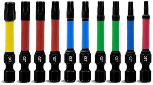 Torx Bit Set – S2 Steel Star Impact Driver Bits with, Security Driver Bits, Heavy Duty Torx Screwdriver Bit Set for Drill/Driver, Star Magnetic Screwdriver Drill Bits for DIY, Auto, Electronics