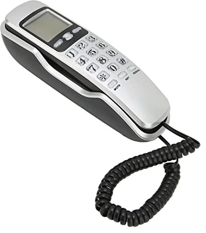 SIXRUN KXT888CID Telefono Fisso da Parete con Display LCD, Telefono con Filo per Casa e Hotel, Supporta le Funzioni ID Chiamante, Design Compatto, Ideale per Ufficio e Uso Residenziale (SILVER)