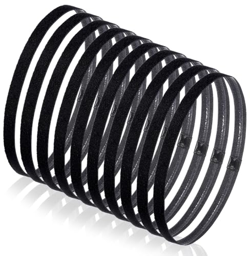 10 Stück Haarband herren, Stirnband Damen Dünn, Sport Haarband Herren, Headband, Elastische Stirnbänder, Rutschfeste Headband Für Damen, Yoga, Laufen (Schwarz)