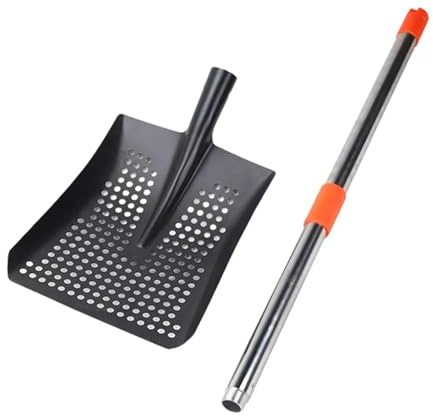 kowaku Sifting Spade de Arena Herramienta Agrícola Espátula de Filtro de de Suelos de Acero Inoxidable con Mango Largo Apto para, 110cm