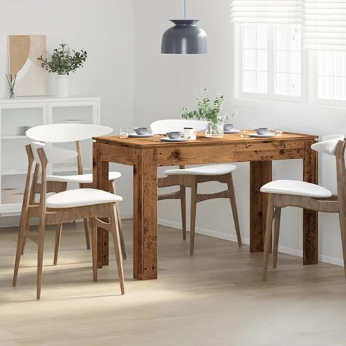 toolkix Matbord, gammalt träutseende, trämaterial 120 x 60 x 76 cm, köksbord, matbord, matbord med robust bordsskiva för matplats, vardagsrum, modern, rustik, utrymmesbesparande