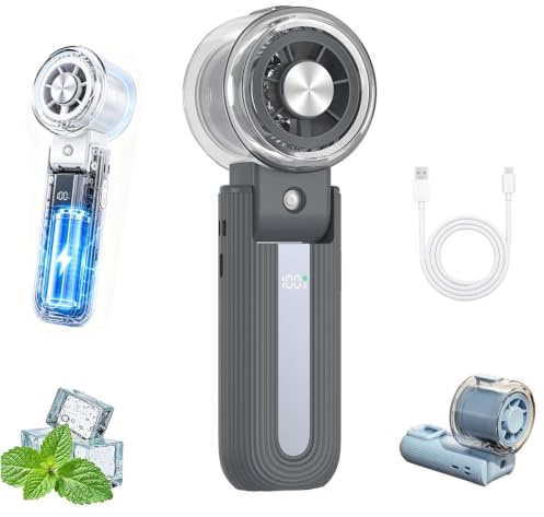 Genérico 3-In-1 Portable Handheld Cooling Mist Fan With Semiconductor Cooling Plate (Gris)