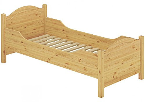 Erst-Holz®Seniorenbett extra hoch 120x220 Überlänge Massivholz Einzelbett Komfortgröße Rollrost 60.40-12-220