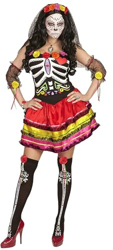 W WIDMANN MILANO Party Fashion - Costume Mujer Dia de los Muertos, travestimento messicano, outfit Halloween da donna