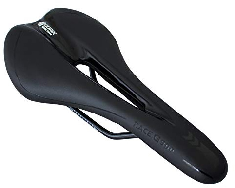 GORIX Bike Saddle Seat Racing Model Comfortable Cushion with Rail Mountain Road Bicycle for Men and Women (3621A) (All Black)