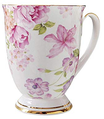 rethyrel Tasse en porcelaine anglaise Motif jardin de roses (Été précoce)