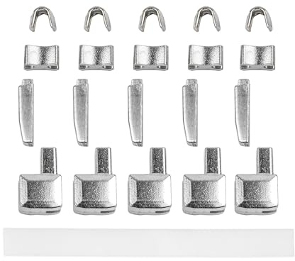 Reißverschluss Reparatur Set, Größe 8, für Metall Zähne mit Zahnbreite 7,2-8 mm, Reissverschluss Endstücke oben + unten, Ersatz Zubehör für Reißverschlüsse mit Metallzähnen, RV Stopper oben unten