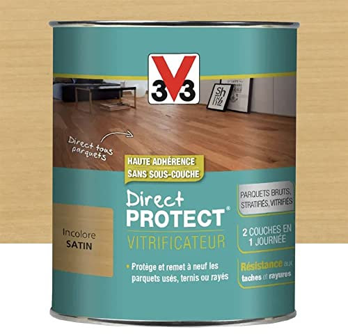 Vitrificateur Direct Protect destiné aux parquets 0,75L (teinte au choix) V33 - Contenance - Couleur: 0.75 L incolore satin
