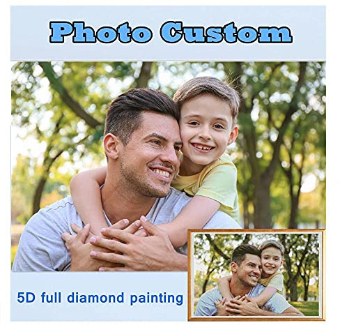 xcdsf Diamond Painting Eigenes Bild Foto Benutzerdefiniertes Design Personalisiert 5D Diamant Painting Set Full Bilder Kreuz Stich Vollbilder Home Décor （ Runder Diamant 30 * 40CM ）