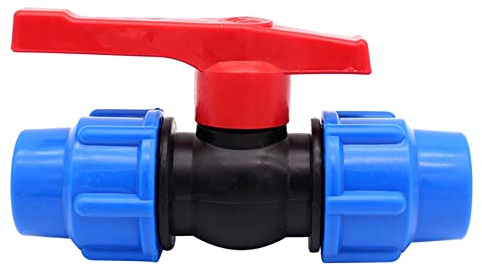 Ball Valve Connector, 32mm MDPE Irrigation Pipe Fittings Valve, Plastic Ball Valve Shut-Off Stop Tap Valve for Water Pipe Compression Fittings
