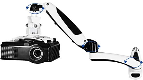 Projector Mount Wall Universal Projector Hanger With Air Pressure Hovering, Multi-angle Wall Mount Bracket, Large-diameter Claw Distance (Color : White-A, Size : 55cm)
