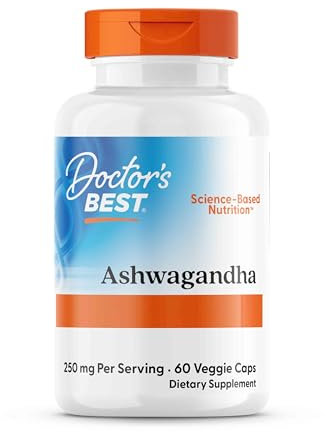 Doctor's Best, Ashwagandha con Sensoril®, 125mg, 60 Cápsulas veganas, Testado en Laboratorio, Sin Gluten, Sin Soja, Vegetariano, No GMO