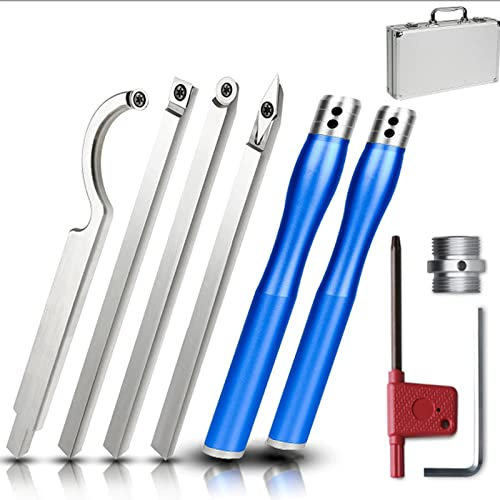 Drechseleisen Drechselwerkzeuge Drechselmesser Set Drechselwerkzeug Drehmeißel Set Drechselbeitel Holzdrehwerkzeugsatz Schwanenhals-Drechselwerkzeug Set Mit Diamantform/Rundem/Quadratischem Fräser