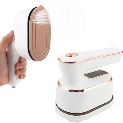 Mini Steam Iron, 1090W Foldable Handheld Travel Steam Iron, Ceramic Nonstick Soleplate, 15s Fast Heat Up, Portable Steamer Iron for Home and Travel