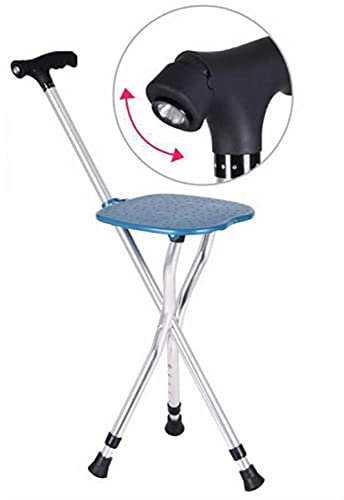 Sgabello Stampella in Lega di Alluminio Treppiede Sedia Stampella 5 Lime Manico Regolabile in ABS con Pannello Grande Leggero Progettato per Gli Anziani,Facile da Trasportare,B Interesting