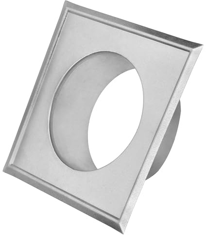 KOTARBAU® Ofenrohrrosette Ø 110 mm Verzinkt Kaminrosette mit Flansch Ofenrohr 160 mm x 160 mm Wandabdeckung Silber Dekorative Rosette für Kamin Wandfutter