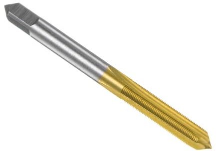 QUARKZMAN Metrisches Maschinengewindebohrer M6 x 0,5mm H2 Titanbeschichtet (Ti-beschichtet) Hochgeschwindigkeitsstahl 3 gerade Flöten Schraubengewinde Gewindeschneiden Reparatur DIY Werkzeug