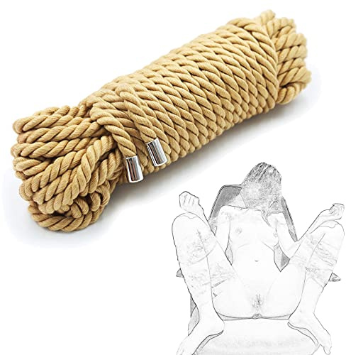 SM Bondage Seil Bondageseile Fesselseil Weiches Hanfseil mit Metallspitze BDSM Handfesseln Armfesseln Fußfesseln Fesseln Set Sex Spielzeug Fesselspiele Requisiten für Paare Extrem 5 Meter