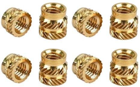 Einpressmuttern M2 M2,5 M3 M4 M5 M6 Messing Hot Melt Einsatz Rändelmutter Gewinde Wärme Formen Doppel Twill Injektion Einbettung mutter for 3D Drucker(Length 4.5mm 50pcs,M2.5(OD4mm))