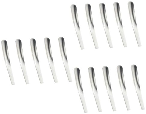 Amosfun 15 Pièces Cuillères Plates Mini Cuillères à Dessert Cuillère à Expresso à Yaourt à Glace Cuillère à Dégustation à Fruits à Expresso Silver
