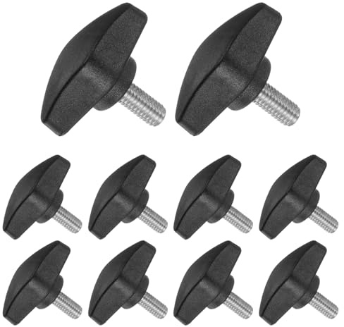 CoCud Tornillos Mariposa En Forma T Rosca Macho M6 X 14mm Perno Sujeción Manual Con Rosca Empuñadura Plástico (Aplicaciones: tornos maquinaria) 10pcs