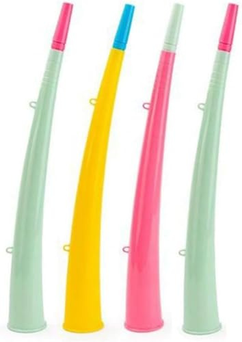 DIOXSTAR Trumpet Horn, Trumpet Toys, Noise Makers, Lightweight and Portable, Comfortable to Hold, Clear Sound, Party Favor & Football Fans, Assorted Colour (4 Pcs)