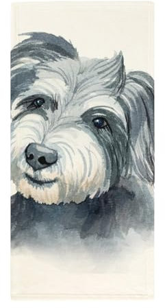 FZRTGOP Tiermalerei Hund Handtücher Weich Saugfähig Handtuch Waschlappen Gästetücher Für Badezimmer Küche 73x35cm