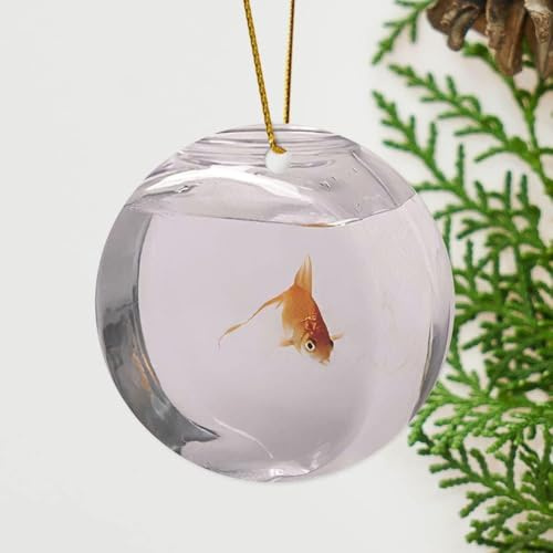 Weihnachten Keramik Anhänger Fisch In Der Schüssel Ornament Vintage Glas Ornamente Weihnachtsschmuck Mit Seil Weihnachtsanhänger Personalisierte Christbaumschmuck, 1 Piece
