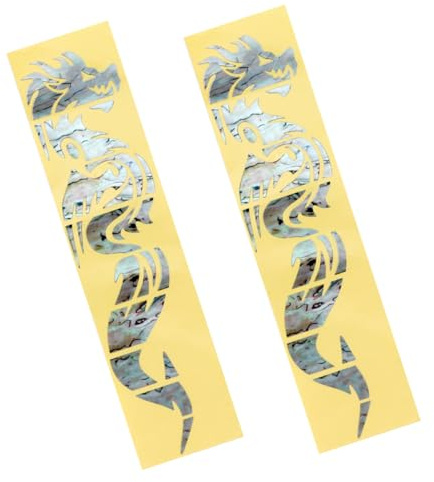 Vaguelly 2 Stück Griffbrett Aufkleber Gitarre Gitarrengriffbrett Aufkleber Chinesischer Drachen Design Dünn Für E-gitarre Akustikgitarre Wiederablösbar Ohne Soundveränderung