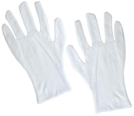Beatifufu 6paare Baumwollhandschuhe Weiß Lang Für Industrie Und Fabrik Elastische Handschuhe Mit Dicken Material Geeignet Für Inspektionen Und Allgemeine Anwendungen