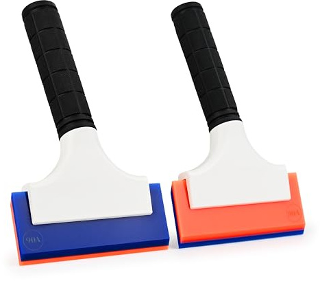 EHDIS 2 stycken vindrutetorkare bil med 2 typer hårdhet, 15 cm, gummiskrapa bil, avdragare liten, för bil fönsterrengöring, badrum, kök, glas, rengöringsverktyg