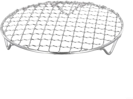 Donkivvy Grille de refroidissement ronde, grille de cuisson à la vapeur, grille de refroidissement ronde en acier inoxydable, 201 plaques de cuisson pour four (16,5 cm)