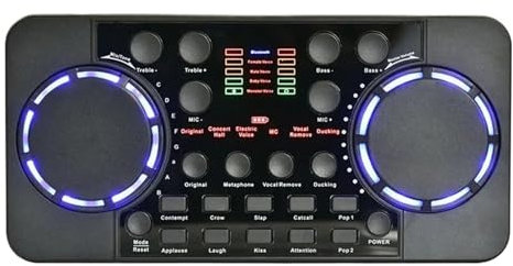 ABBNIA Carte Son DJ V300 Pro pour Streaming en Direct, Multifonction, 10 Effets sonores, Interface Audio 4.0, mixeur pour DJ, pour fêtes et karaoké