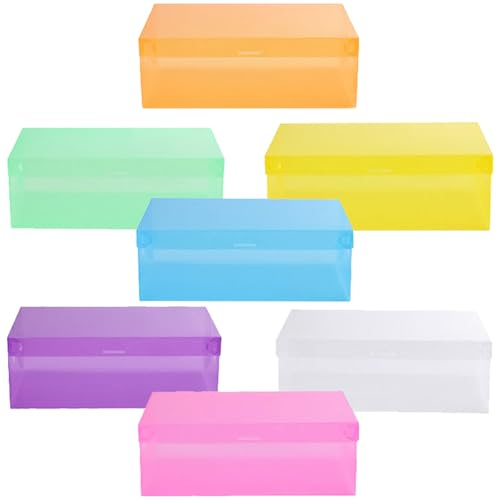 MUELODSIC Set de 7 Cajas Almacenaje Plástico Zapatos, Transparentes, Plegables y Apilables para Organizar y Guardar Calzado Hogar Diseño Resistente y Práctico