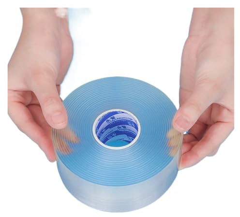 LIUCH Nano Tape Single Sided Tape Transparent Reusable Waterproof Adhesive Tapes Cleanable Kitchen Bathroom Supplies Tapes(3M_2MM_10MM)