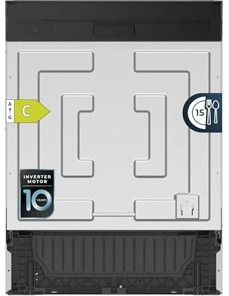 Cecotec Lave-vaisselle Intégrable 60cm Bolero Aguazero 6620 Full-BI C. 1850W, 15 Couverts, 8 Programmes, Moteur Inverter, Écran FullColor, Smart Wash, Turbo Dry+, AutoClean, Demi-Charge, Dual Zone