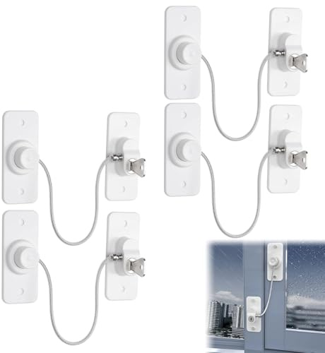 4 piezas Cerradura Para Puerta De FrigoríFico, Candados de Seguridad para Bebés, Cerraduras para Puertas de Nevera y Congeladores con Llave, Para FrigoríFico, Lavadora, Armario, Ventana, Blanco