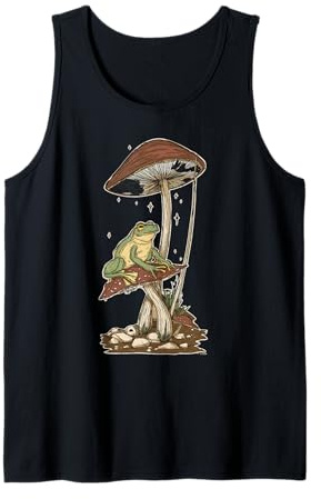 Camiseta mágica Frogcore - Fungi Toad y Cottage Frog Dreams Camiseta sin Mangas