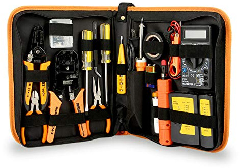 RJ45 Crimper Tool Set - Professional Network Tools with Digital Multimeter, Adjustable Temperature 60W Soldering Iron, Versatile Crimping and Welding Equipment