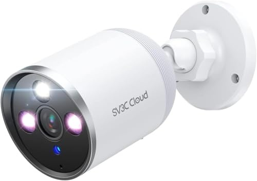 Generique CV3C - Telecamera di sorveglianza per esterni 2K con visione notturna a colori, rilevamento del movimento, audio bidirezionale, compatibile con Alexa, Cloud