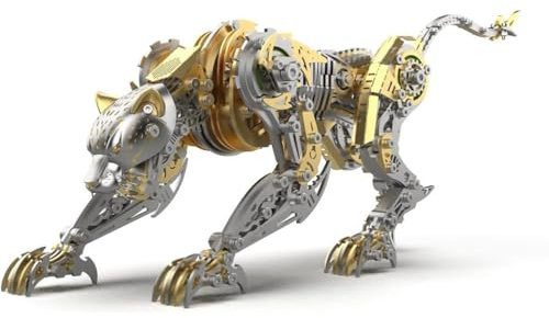 3D metallpussel för vuxna Leopard, 506 delar rostfritt stål DIY mekaniska metallmodellkit, metallbyggsats skrivbordsdekoration gåva