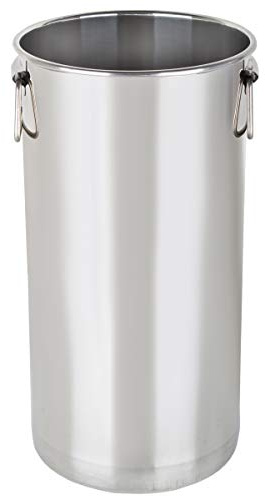 Beeketal 'BEE-12' Edelstahl Eimer mit 12 Liter Gesamtvolumen, poliert aus rostfreiem Edelstahl mit Tragegriffen, Abmessungen: Höhe 400 mm, Durchmesser: 215 mm