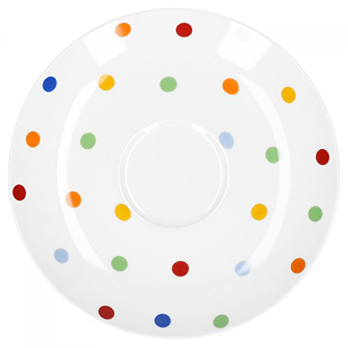 Van Well Porzellan Geschirr Serie Capri | weiß mit Dekor | Artikel wählbar, Service Serie Capri:Untertasse 14,5cm